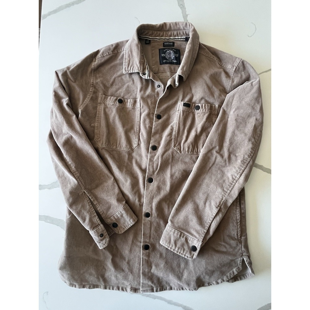 Buffalo David Bitton Jacket Mens Large Tan Corduroy Shacket Shirt Jafar - Picture 3 of 7